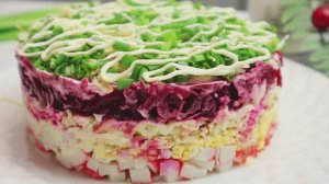 Салат "Карнавал" с крабовыми палочками  на  Новый Год!