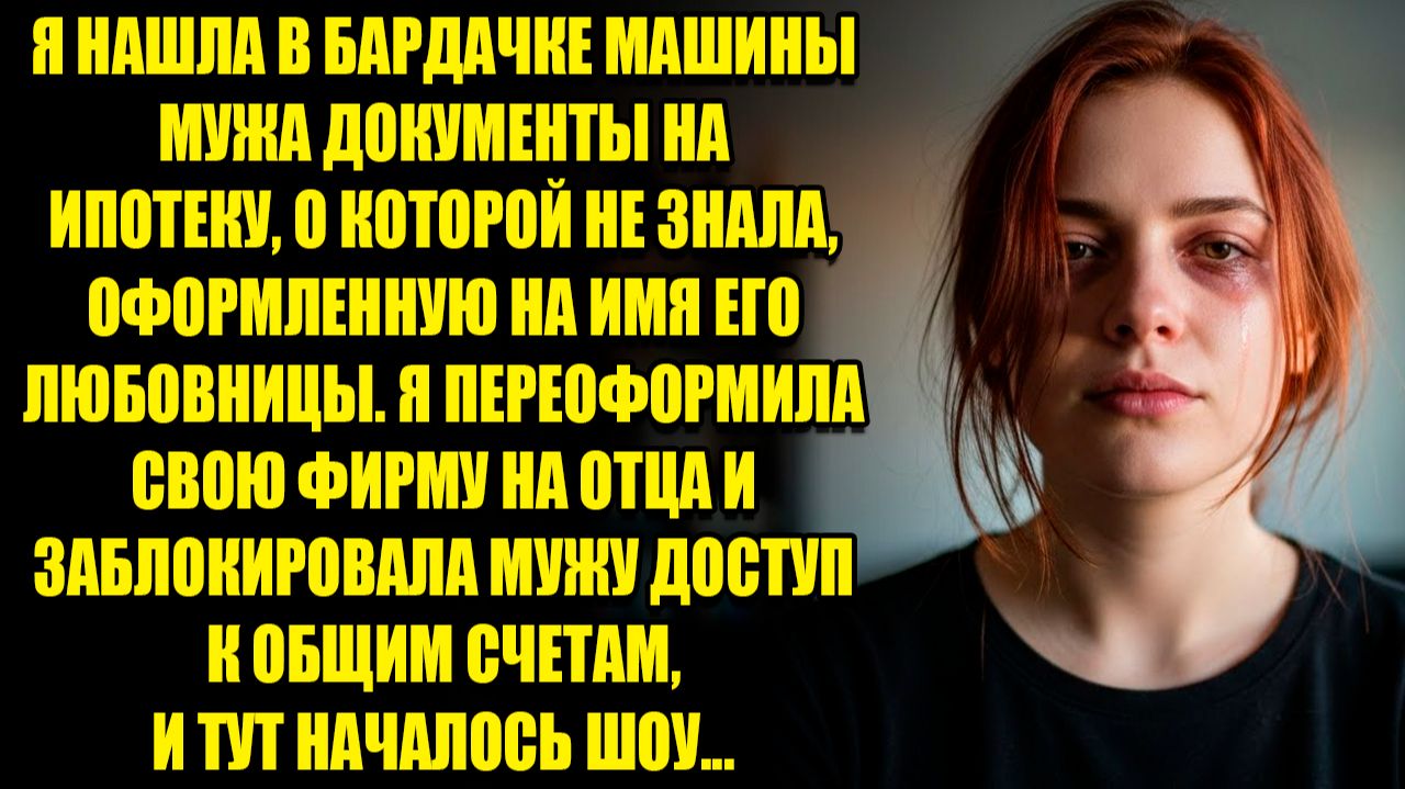Я НАШЛА В МАШИНЕ МУЖА ДОКУМЕНТЫ НА ИПОТЕКУ, ОФОРМЛЕННУЮ НА ИМЯ ЕГО ЛЮБОВНИЦЫ... l ИСТОРИИ ИЗ ЖИЗНИ