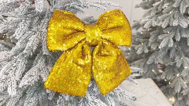 Декоративный бант 'СВЕРКАЮЩИЙ ТАНЕЦ', полиэстер, золотой, 20х22 см, 14253