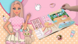 Домик книжка для бумажной куклы Николь