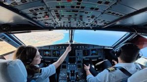 Посадка из кабины А320.