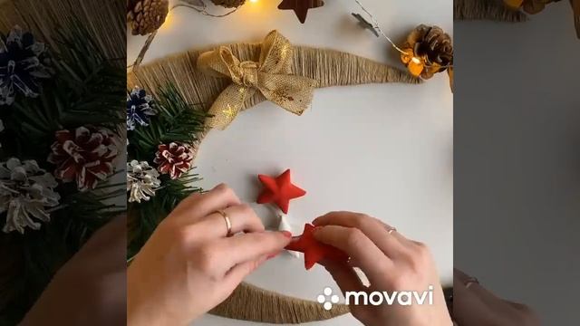 Новогодний полумесяц из джутовой веревки🎄🌜
