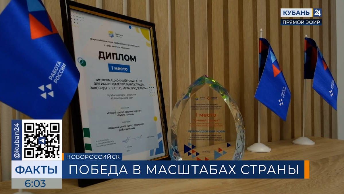 Центр занятости Новороссийска получил федеральную награду