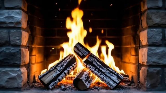 огонь в камине для телевизора на Новый год