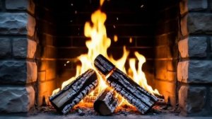 огонь в камине для телевизора на Новый год