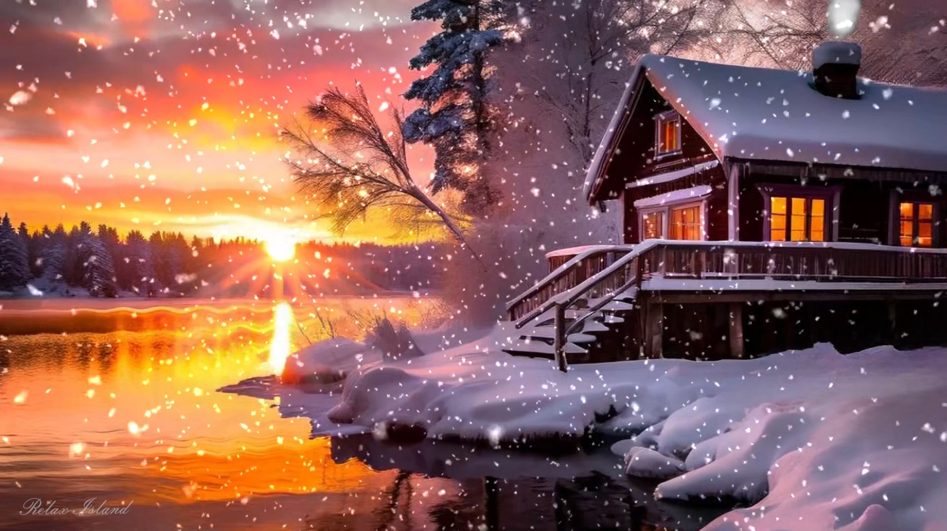 ОЧЕНЬ КРАСИВАЯ УСПОКАИВАЮЩАЯ МУЗЫКА ДЛЯ СНА 🎵 ЗИМНЯЯ МЕДИТАТИВНАЯ МУЗЫКА ДЛЯ ДУШИ В ЛУЧАХ ЗАКАТА