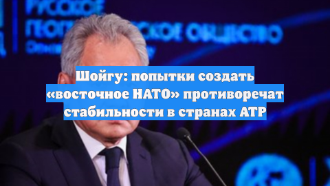 Шойгу заявил, что страны АТР не устраивают опасные планы создать восточное НАТО