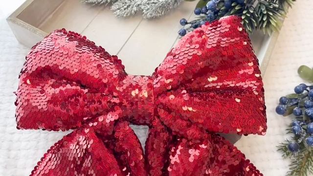 Декоративный бант 'СВЕРКАЮЩИЙ ТАНЕЦ', полиэстер, красный, 25х28 см, 14250