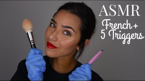 ASMR French + 5 Triggers (Latex gloves, Mic brushing, Plastic on mic, tweezers...) _ ASMR Français