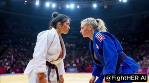 Женщины в дзюдо. Видео от ИИ.