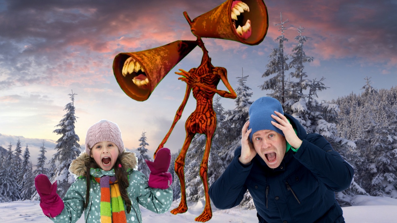 ОБНАРУЖИЛИ СИРЕНОГОЛОВЫХ в парке развлечений. Закидали их снежками