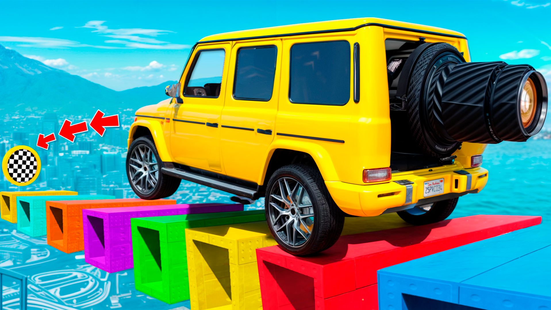 Как далеко сможет чит тачка проехать по дырявым блокам в ГТА 5! Эксперимент GTA 5 Online