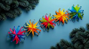 Как Сделать Новогоднюю Гирлянду из цветной Бумаги