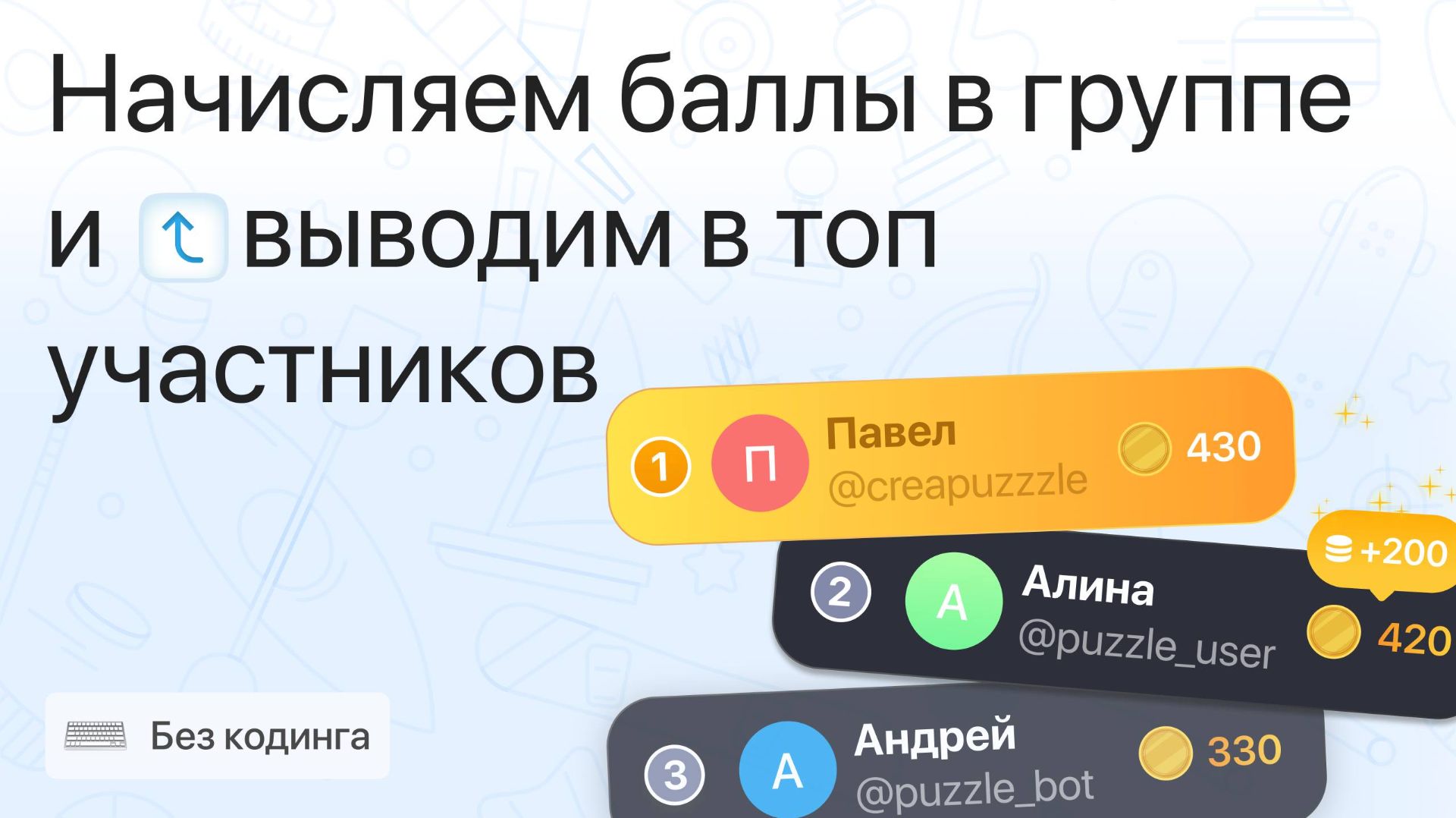 Начисляем баллы за активность в группе и выводим топ участников | Рейтинг в Telegram чат-боте