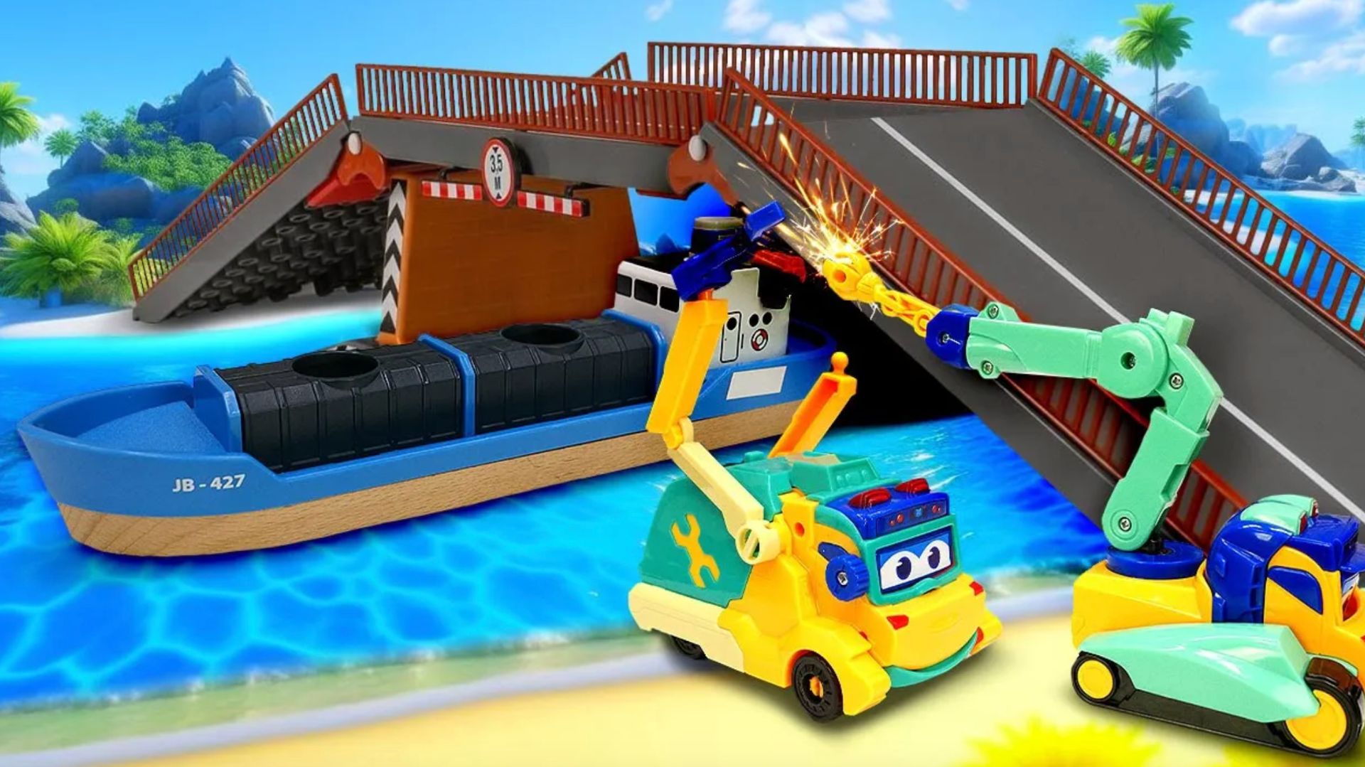 МОСТ РУХНУЛ!  Рабочие машины спешат на помощь