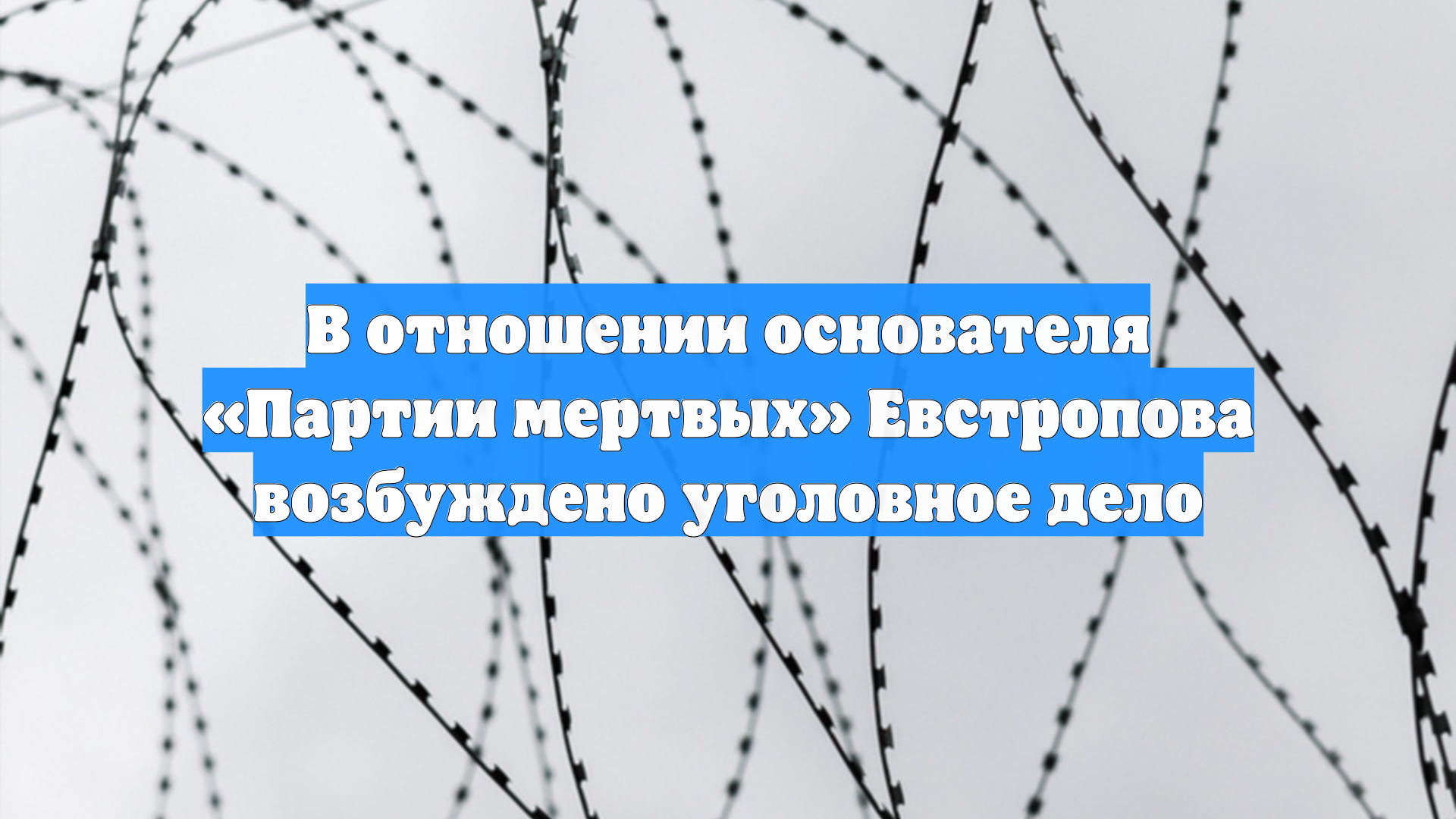 В отношении основателя «Партии мертвых» Евстропова возбуждено уголовное дело