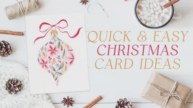 Новогодняя открытка акварелью / Цветочный узор на елочной игрушке