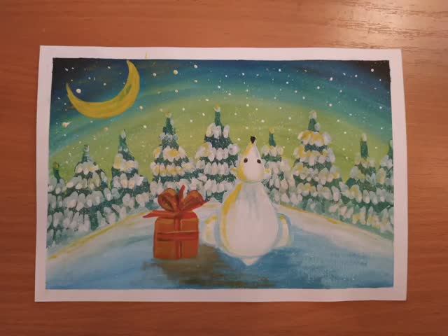 Как нарисовать медвежонка на севере гуашью для начинающих