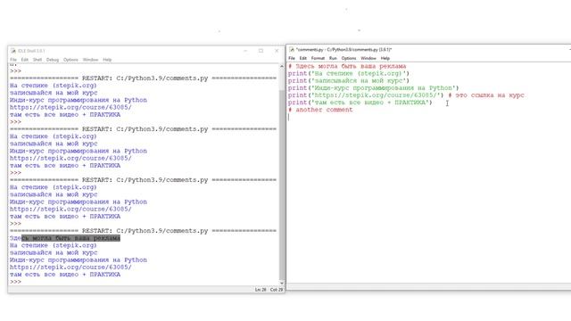 Комментарии Python (Comments in Python)
