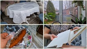 Со скатертью незадача вышла! Наготовила с утра. Ждём зиму.