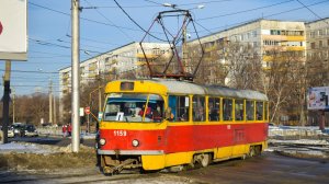 Трамвай Tatra T3SU-1159. Покатушки по Барнаулу на самом старом вагоне.