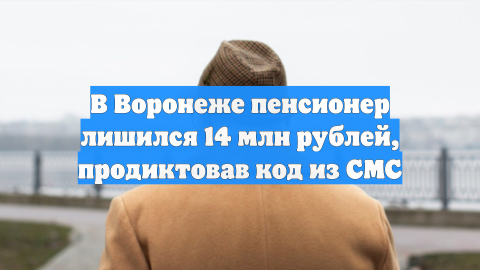 В Воронеже пенсионер лишился 14 млн рублей, продиктовав код из СМС