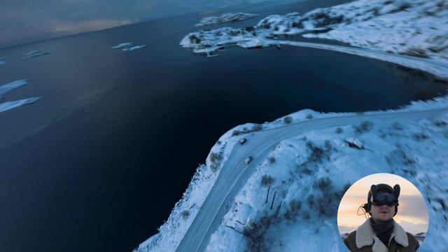 Лофотенские острова. FPV-полет на Helion 10 через зимние красоты Арктики.