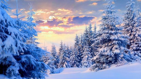 Снег на плечи падает