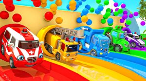 Мультики про машинки. Пять маленьких обезьянок. Пожарная машина на колесах-монстрах. Детские песенки