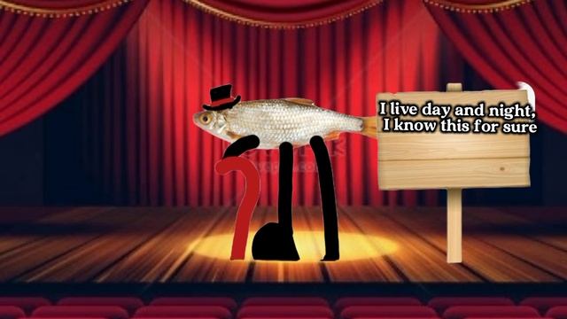 мистер фиш поёт тонким голосом песню I live day and night, I know this for sure?