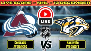 Колорадо — Нэшвилл NHL сезон 25/26 | 13.12.2025 Прямая трансляция