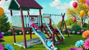 Алиса с друзьями на даче: прыжки, качели и весёлые игры! ☀️🧸