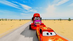 Большая и маленькая полицейская машина против зомби, гигантская водяная яма в BeamNG