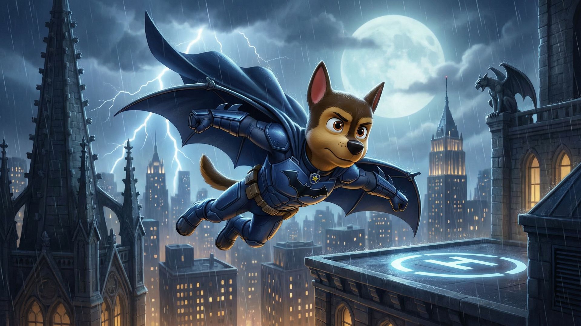 Щенячий патруль, Скай, Маршал, Эверест, Гончик, Крепыш и Зума получили костюмы Бэтмена