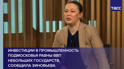 Инвестиции в промышленность Подмосковья равны ВВП небольших государств, сообщила Зиновьева