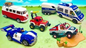 Игрушки Полицейская машина, Пожарная машина, Щенячий патруль спасает котенка Мультики для детей