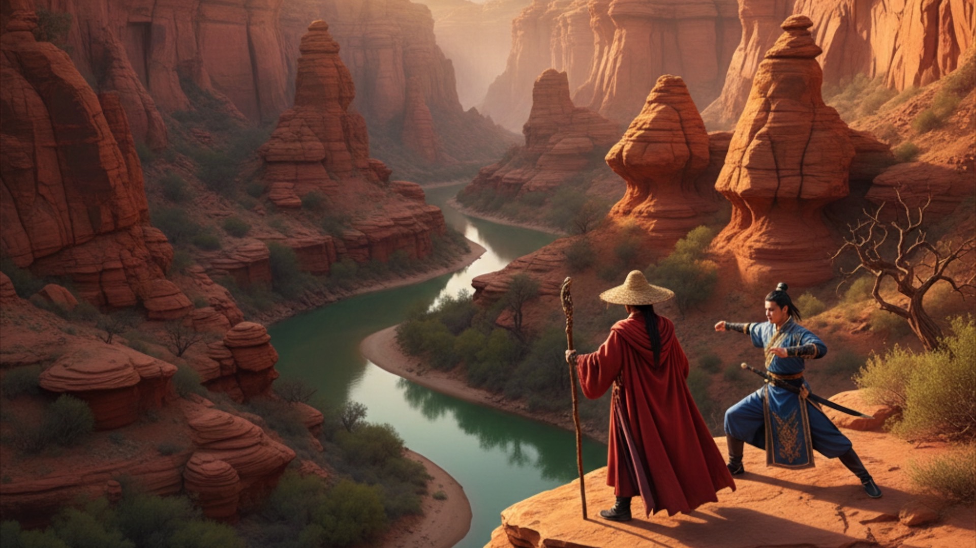 Китай. Красные горы и невероятные каньоны в деревне Шаолинь