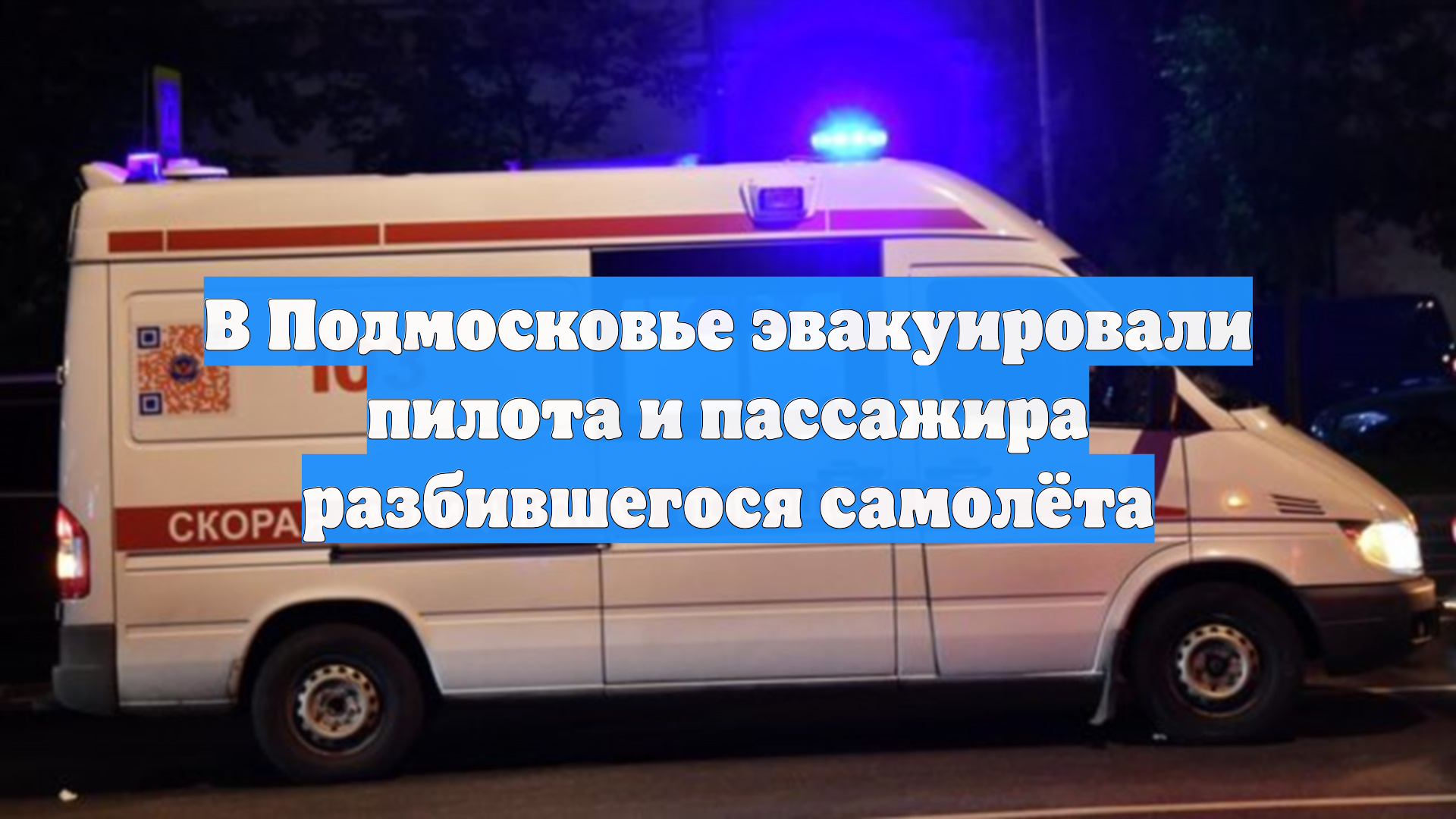 В Подмосковье эвакуировали пилота и пассажира разбившегося самолёта