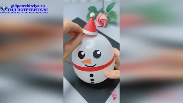 Снеговик из воздушного шарика