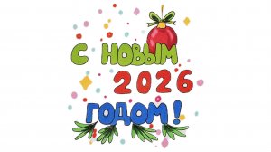 Простой рисунок С НОВЫМ ГОДОМ 2026