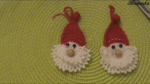 Вязание крючком новогодней игрушки "Дед Мороз"