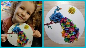 Жар-птица из цветных салфеток