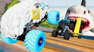 МУЛЬТИКИ ПРО МАШИНКИ Эпические прыжки и столкновения на скоростном монстр-траке Beamng Drive #45