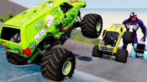 МУЛЬТИКИ ПРО МАШИНКИ Эпические прыжки и столкновения на скоростном монстр-траке Beamng Drive #49