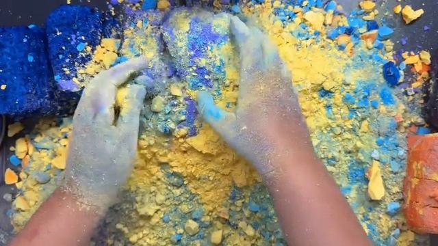 АСМР синий +оранжевый,яркое хрустящее видео перед сном 💖