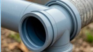 Соединяем пластиковую и чугунную трубы канализации.