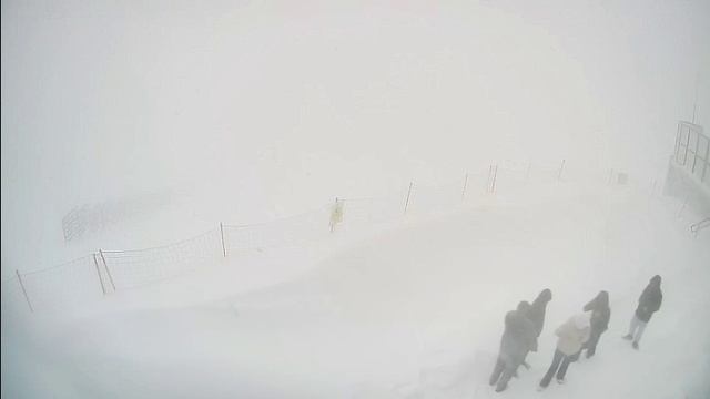 Погода сегодня в горах  разошлась не на шутку. Горный курорт Роза Хутор. 2320м