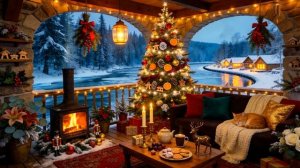 Камин на Природе. Уютная Зимняя Атмосфера Новогоднего Крыльца.