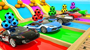 Мультики про машинки - Песня Baby Shark - Колеса в форме футбольного мяча - Детские песенки