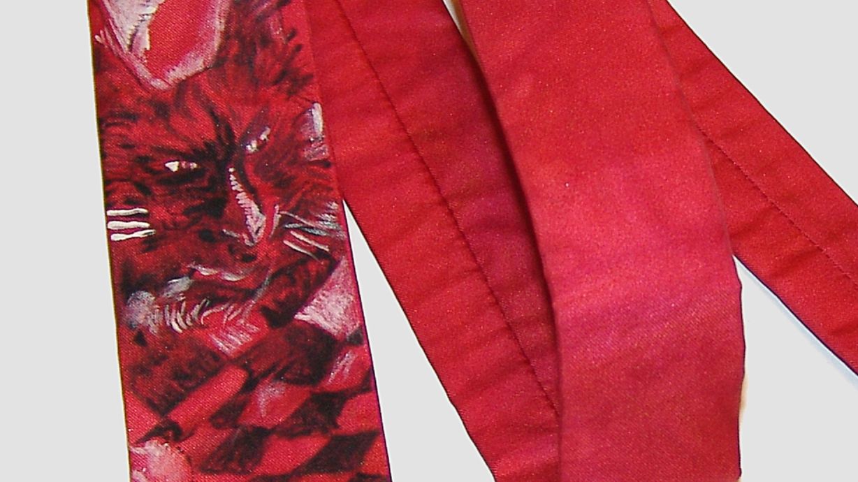 Галстук "Мастер и Маргарита. Цвет вина" натуральный шелк